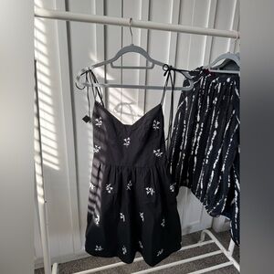 Zara Black Dress with White Detailing